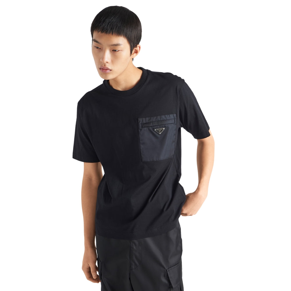PRADA - Re-Nylon and jersey T-shirt