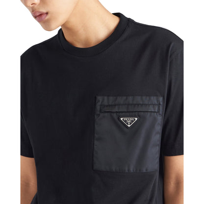 PRADA - Re-Nylon and jersey T-shirt